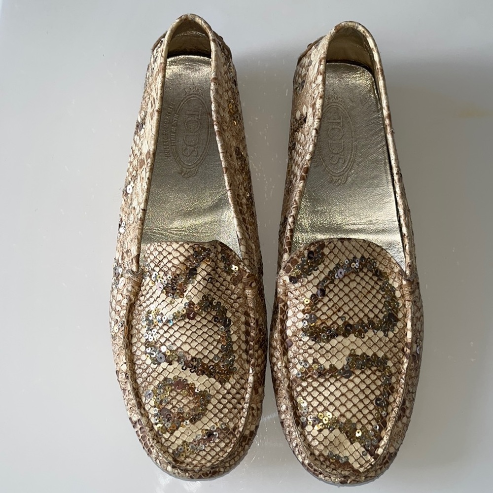 Tod’s Limited Edition ~ Brown/Cream Python With G… - image 2